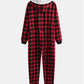 Buffalo Plaid Pockets Zipper Hoodie Long Sleeve Maternity Pajama Set