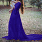 Seindeal Lace Flare Sleeve Off Shoulder Baby Shower Maternity Maxi Dress Halloween