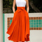 Irregular Pockets Belts High Waist Women Skirts Chiffon Skirt Pleated Skirt