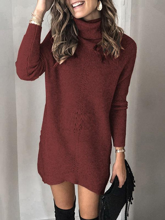 Cut Out Long Sleeve Oversized Crochet Maternity Sweater Mini Dress