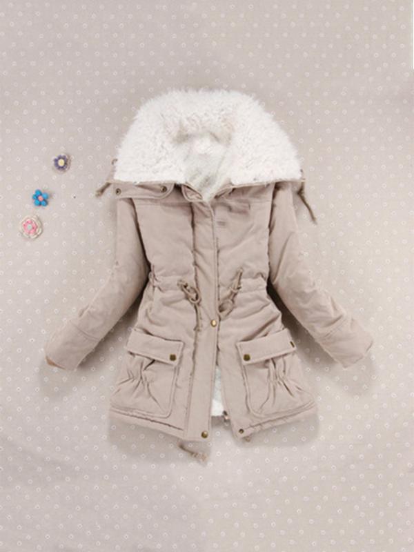 Seindeal Pockets Loose Drawstring Pockets Maternity Padded Coat for Women