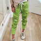 Camouflage Grinch Drawstring Smiley Christmas Maternity Casual Long Pants