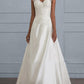 White Solid Color Lace Backless V Neck Sleeveless Women's Maxi Dresses Wedding Dress Elegant Dress