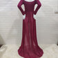 Seindeal Chiffon Draped Off-shoulder Long Sleeve Elegant Maternity Maxi Dress