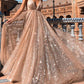 Spaghetti Straps Sequin Glitter V-neck Train Backless Elegant Maternity Maxi Dress