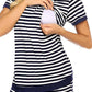 Seindeal Striped Two Piece Maternity Nursing  Pajama Sleepwear Short Jumpsuit